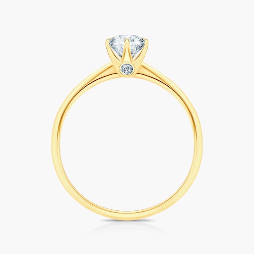 Pierścionek zaręczynowy The Journey: złoty, diament laboratoryjny